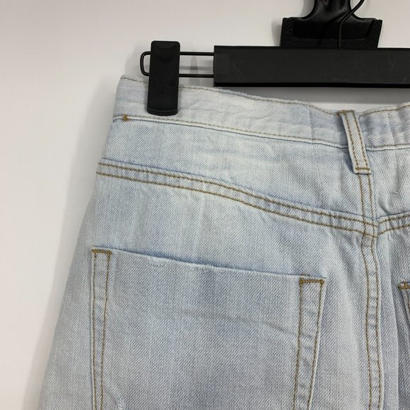 One Teaspoon Denim Skirt Blue 2020 High Waist Mini Distressed Fray Hem - Picture 12 of 13